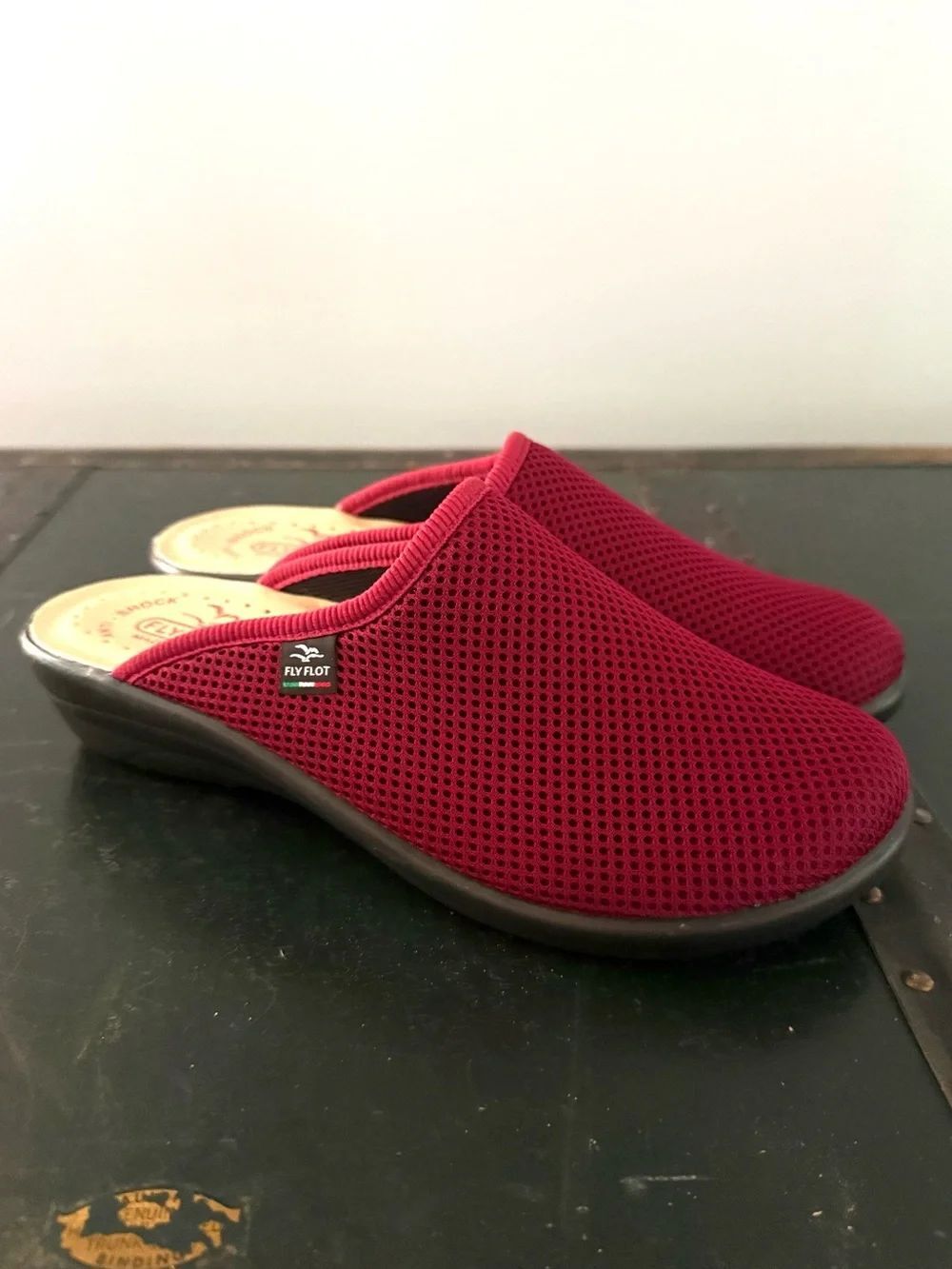 Fly Flot Mules Comfort Slip On Womens Size 9 RED NEW MADE IN ITALY EU 40